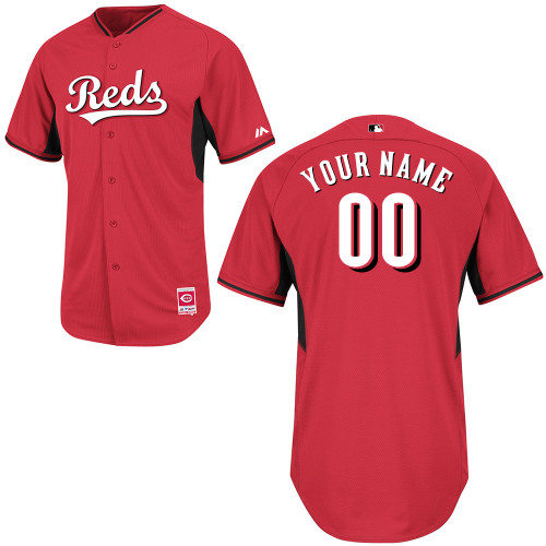 Customized Cincinnati Reds MLB Jersey-Men's Authentic 2014 Cool Base BP Red Baseball Jersey